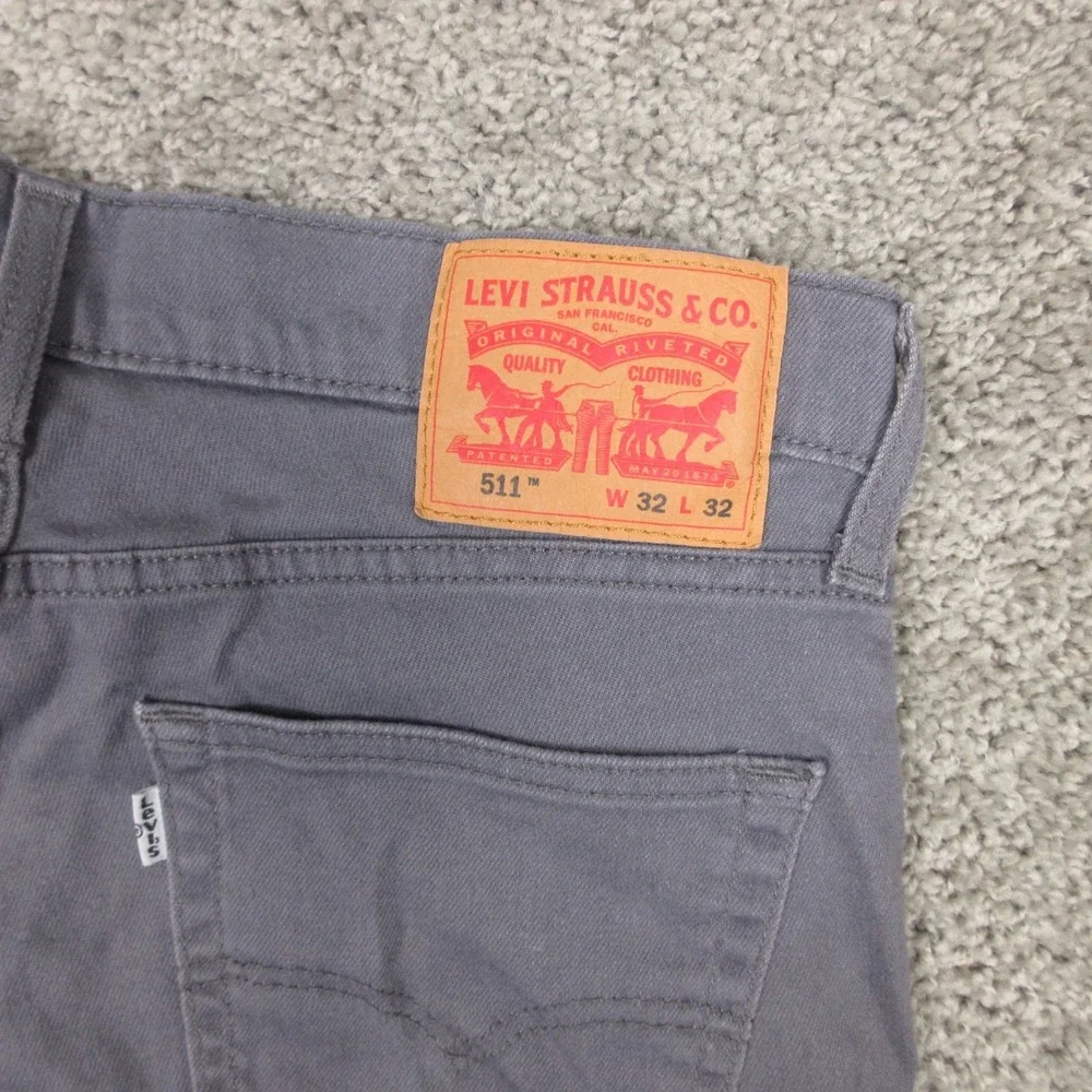 Levis Pants Mens 32x32 Gray 511 Slim Straight Stretch Flex Zip Fly Jeans Chinos